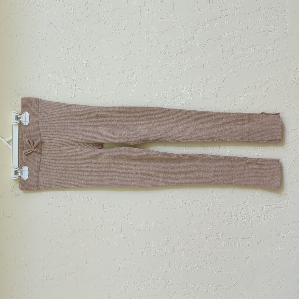 🌻 Zara Girls Taupe Ribbed Sweater Leggings Size 11-12